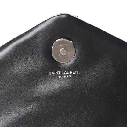 Saint Laurent Calfskin Y Quilted Monogram Small Charm Loulou Chain Satchel Black 9 of 11