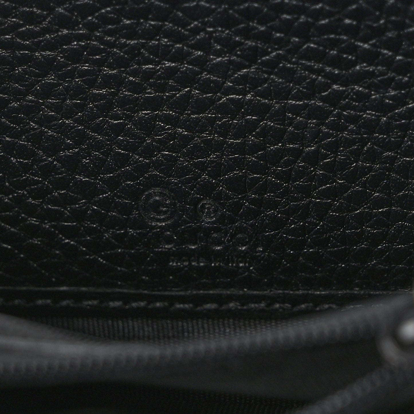 Pebbled Calfskin Soho Compact Disco Zip Around Wallet Black