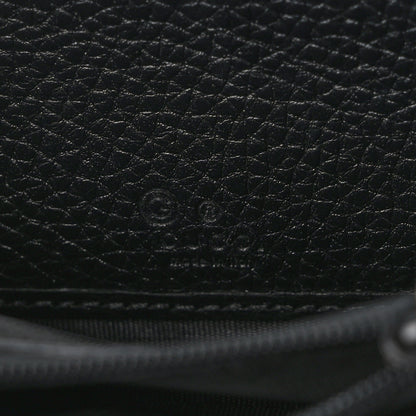 Gucci Pebbled Calfskin Soho Compact Disco Zip Around Wallet Black 5 of 9