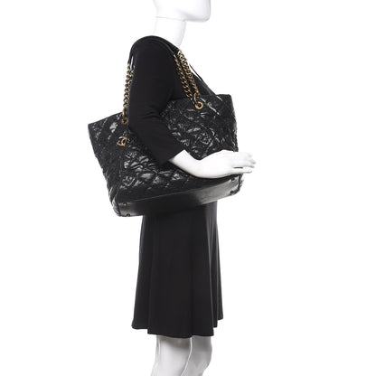 Chanel Glazed Caviar Coco Pleats Tote Black 2 of 15