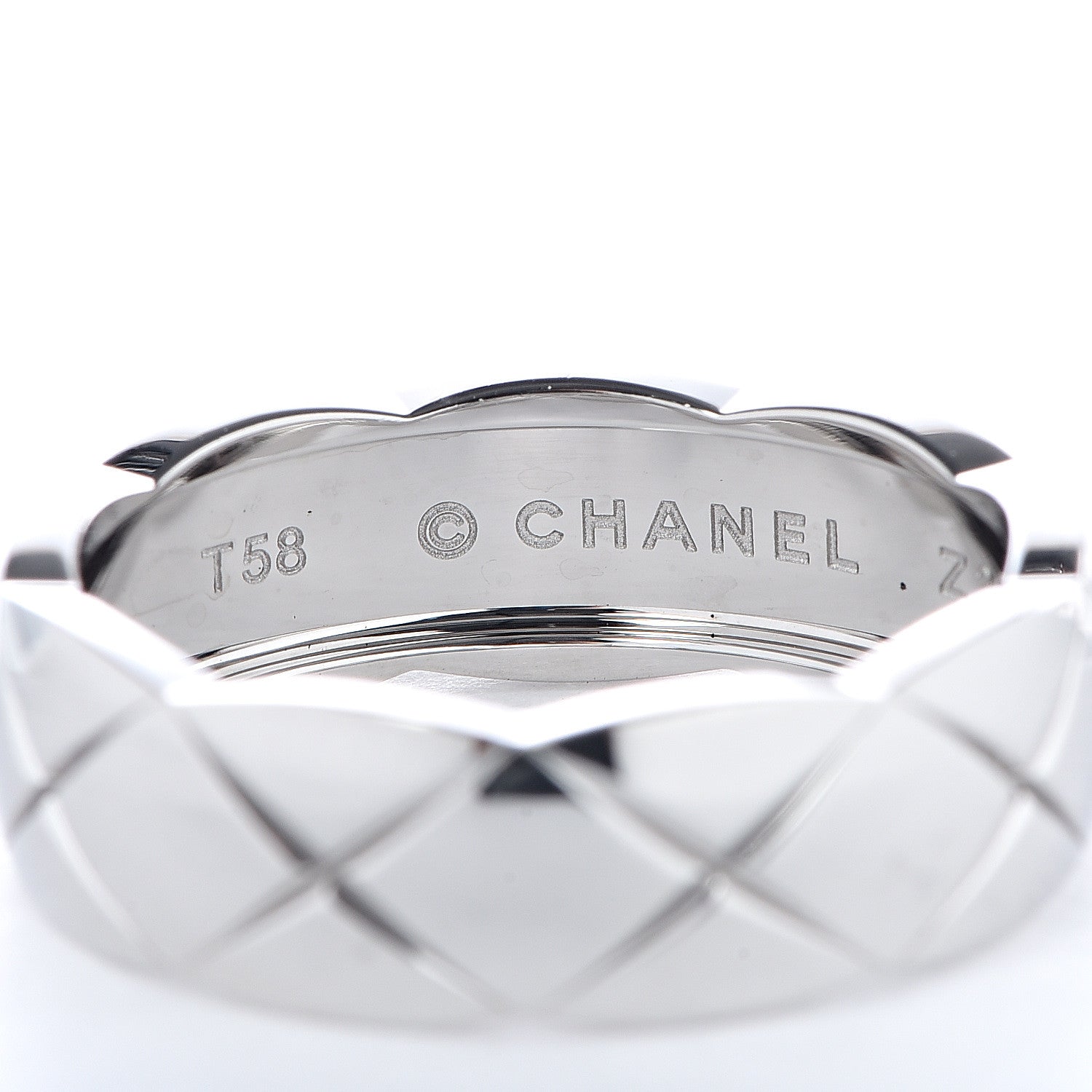 Chanel 18K White Gold Small Coco Crush Ring 58 8.5 4 of 7