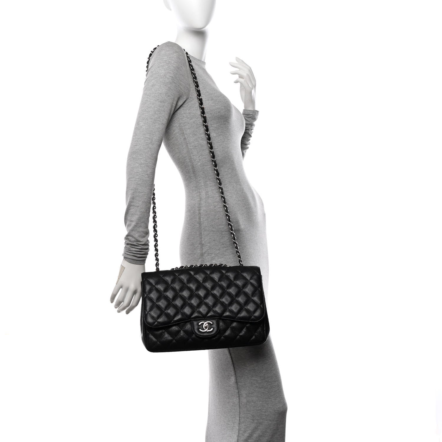 Chanel Caviar Quilted Jumbo Single Flap Black 2 of 11