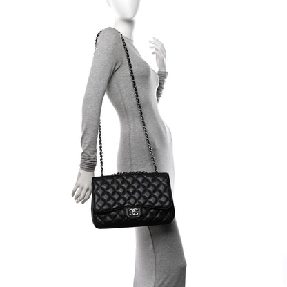 Chanel Caviar Quilted Jumbo Single Flap Black 2 of 11