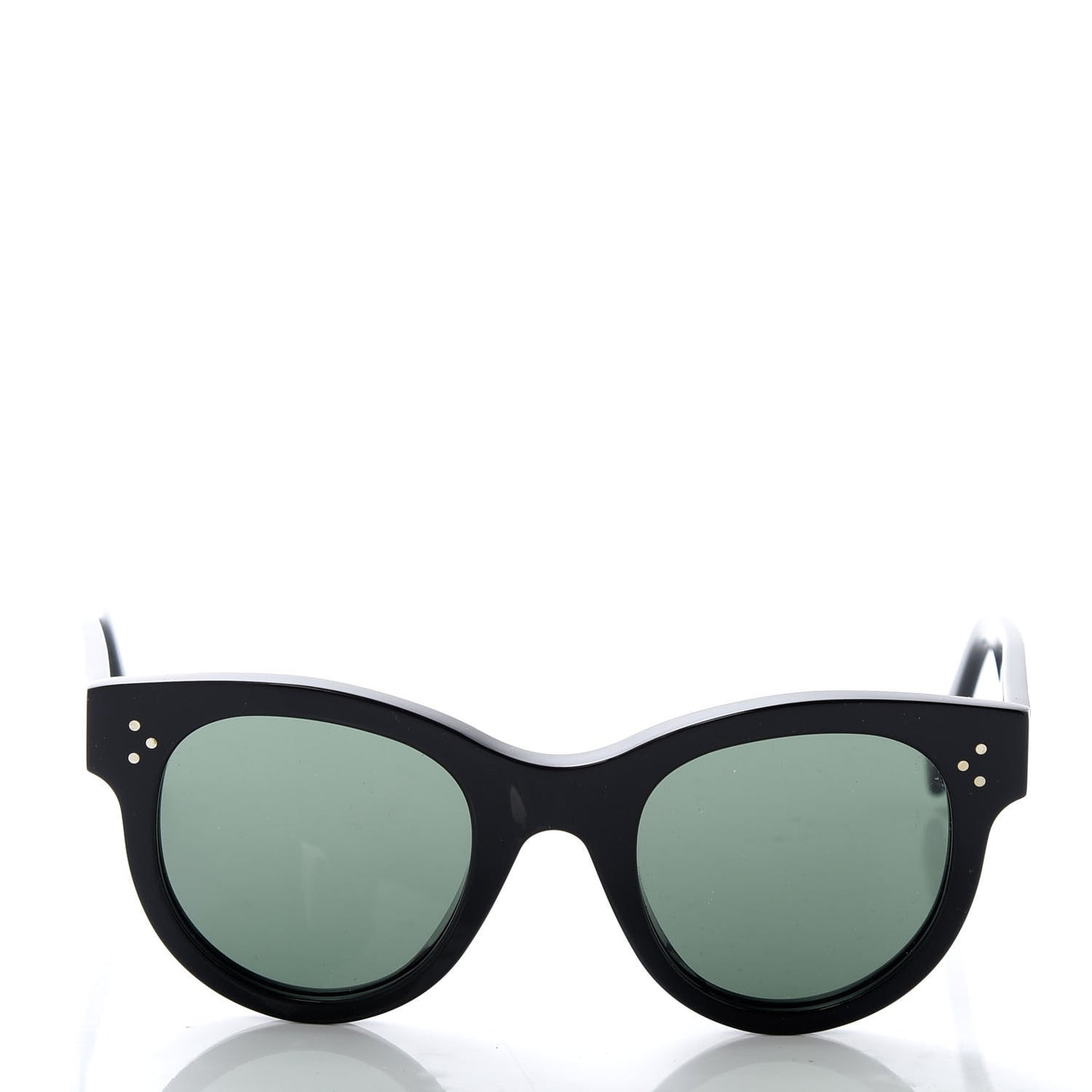 Acetate Studded Mineral Round Sunglasses CL40031 Black