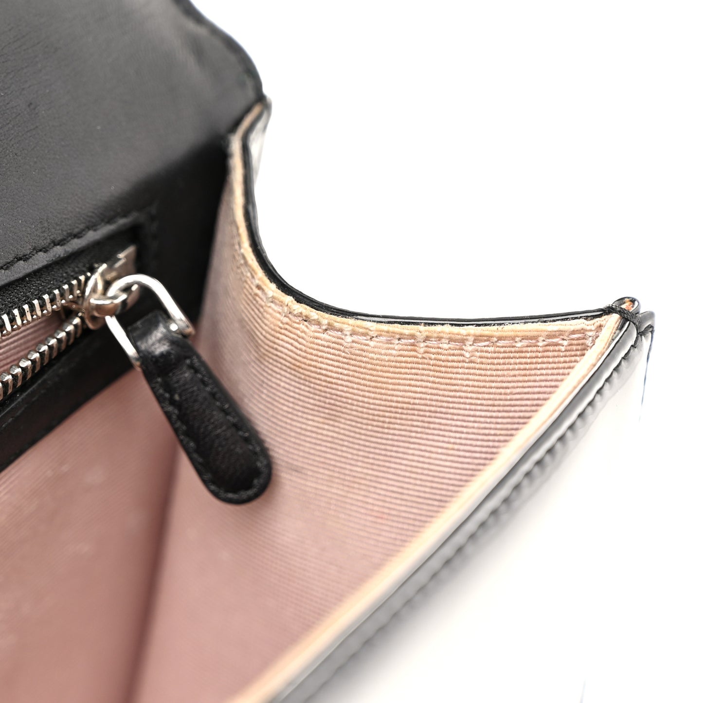 Patent Medium Diorama Flap Bag Black