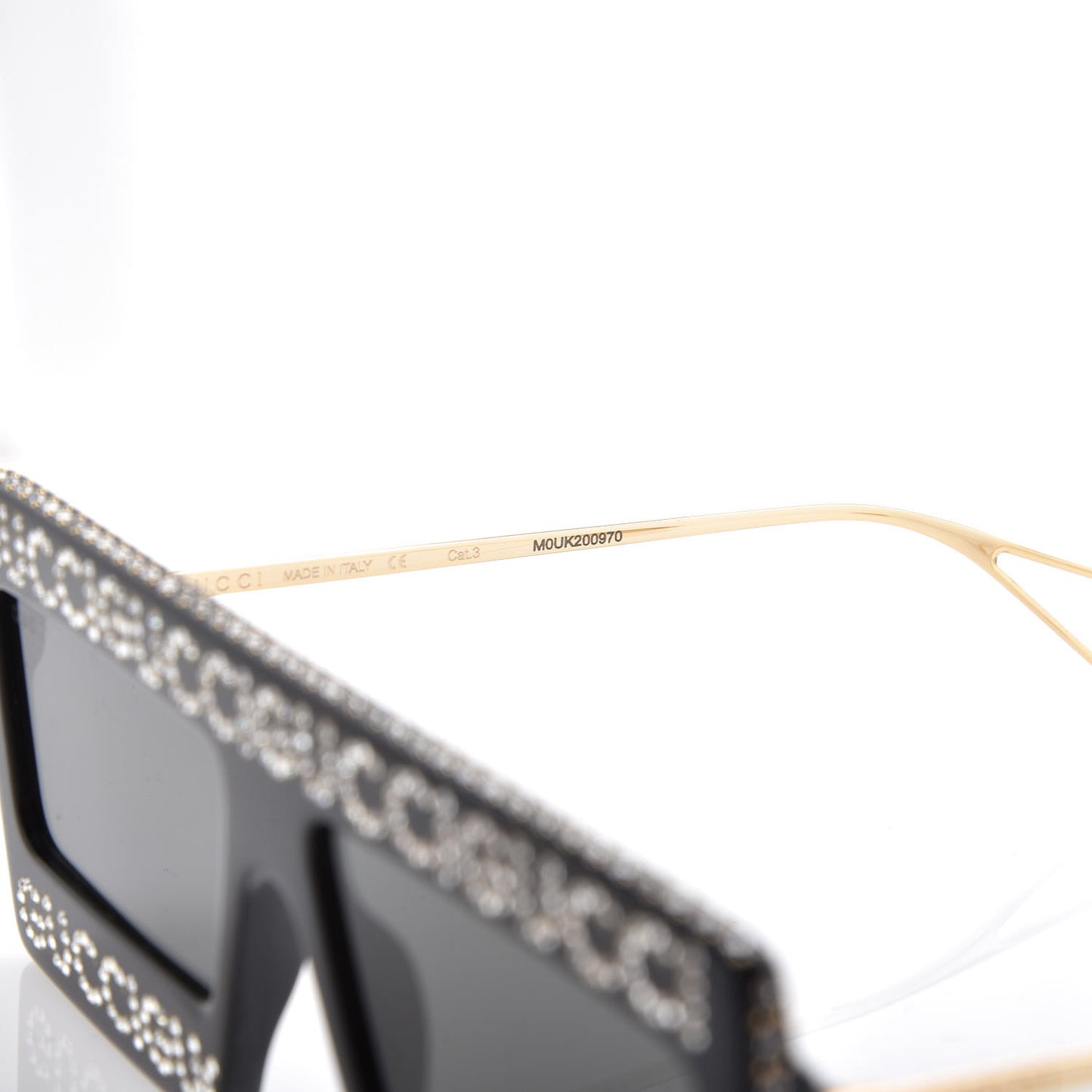 Acetate Crystal Mask-Frame Sunglasses GG0431S Black