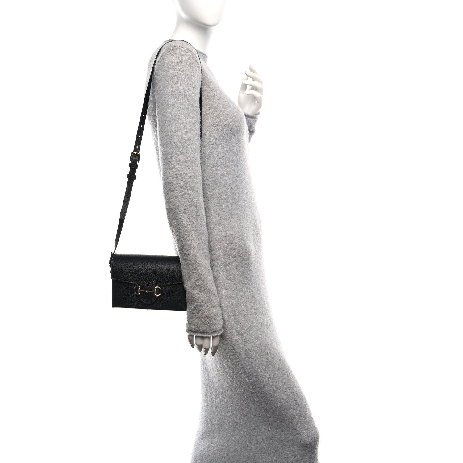 Gucci Calfskin Horsebit 1955 Shoulder Bag Black 2 of 9