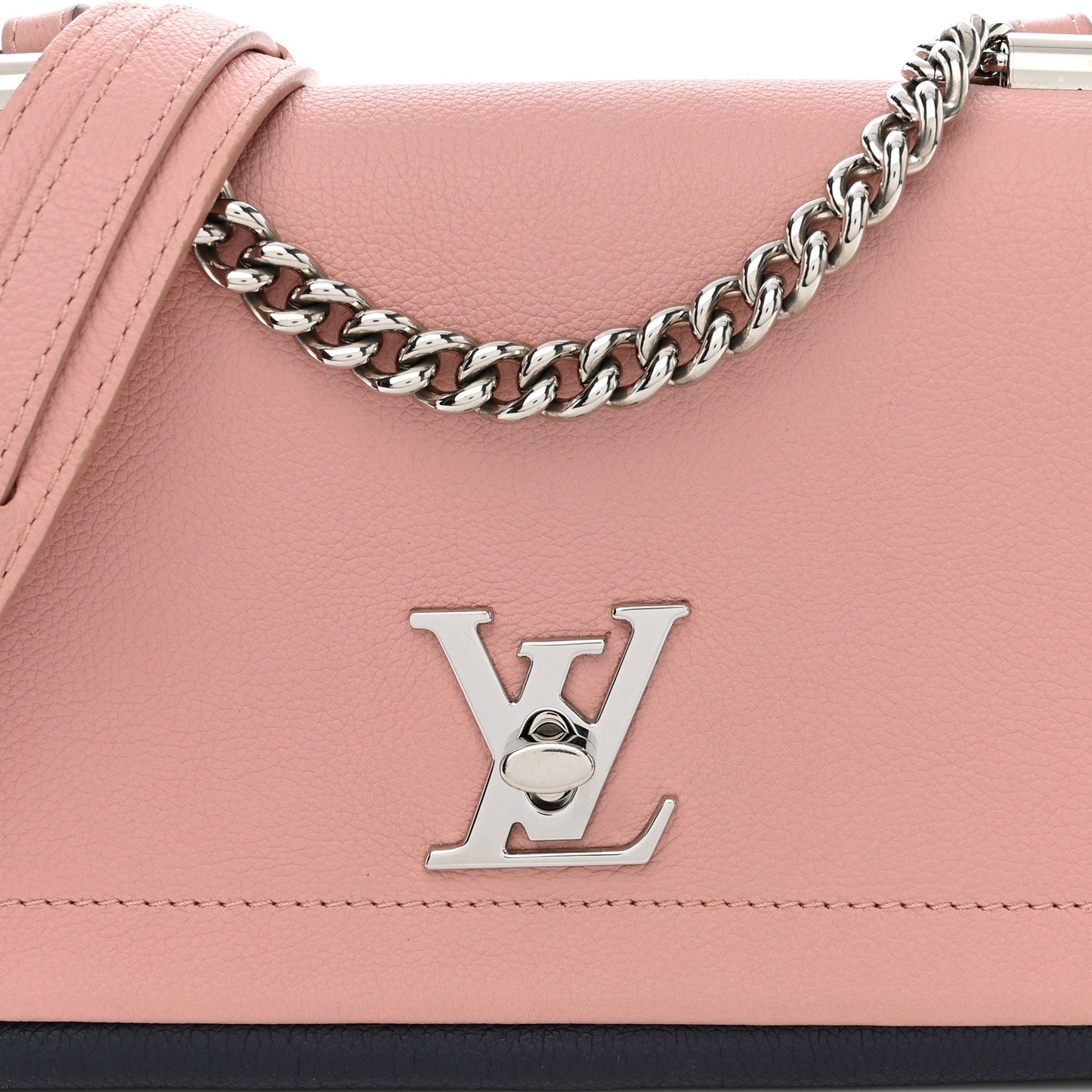 Soft Calfskin Lockme II Chain Bag BB Rose Poudre