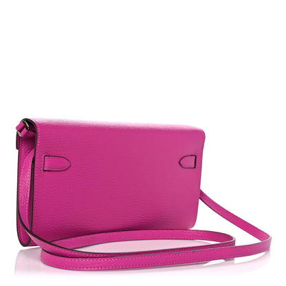 Hermes Chevre Mysore Kelly Wallet To Go Magnolia 2 of 9