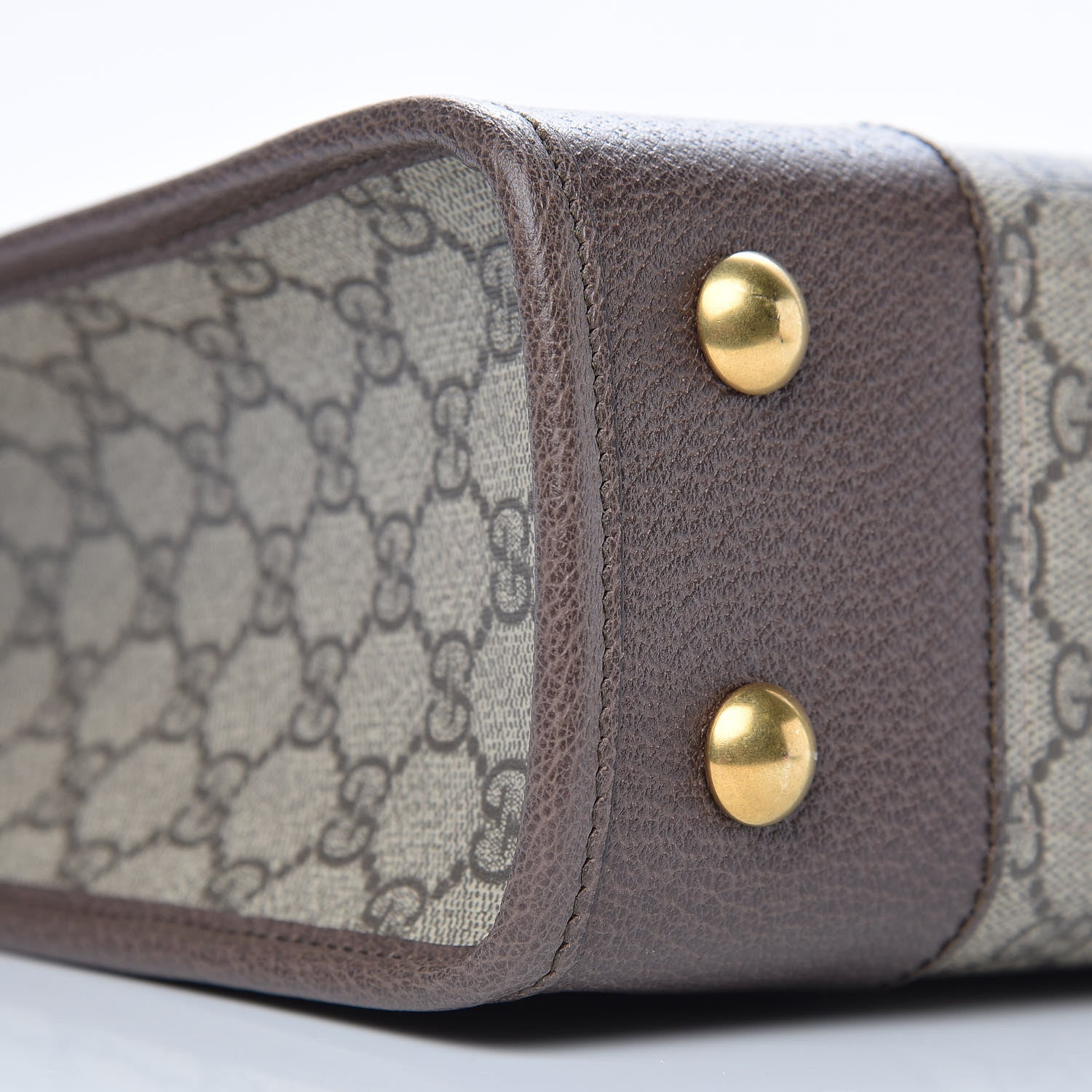 Gucci GG Supreme Monogram Textured Calfskin Web Medium Ophidia Slip Handle Tote Beige Ebony New Acero 8 of 9