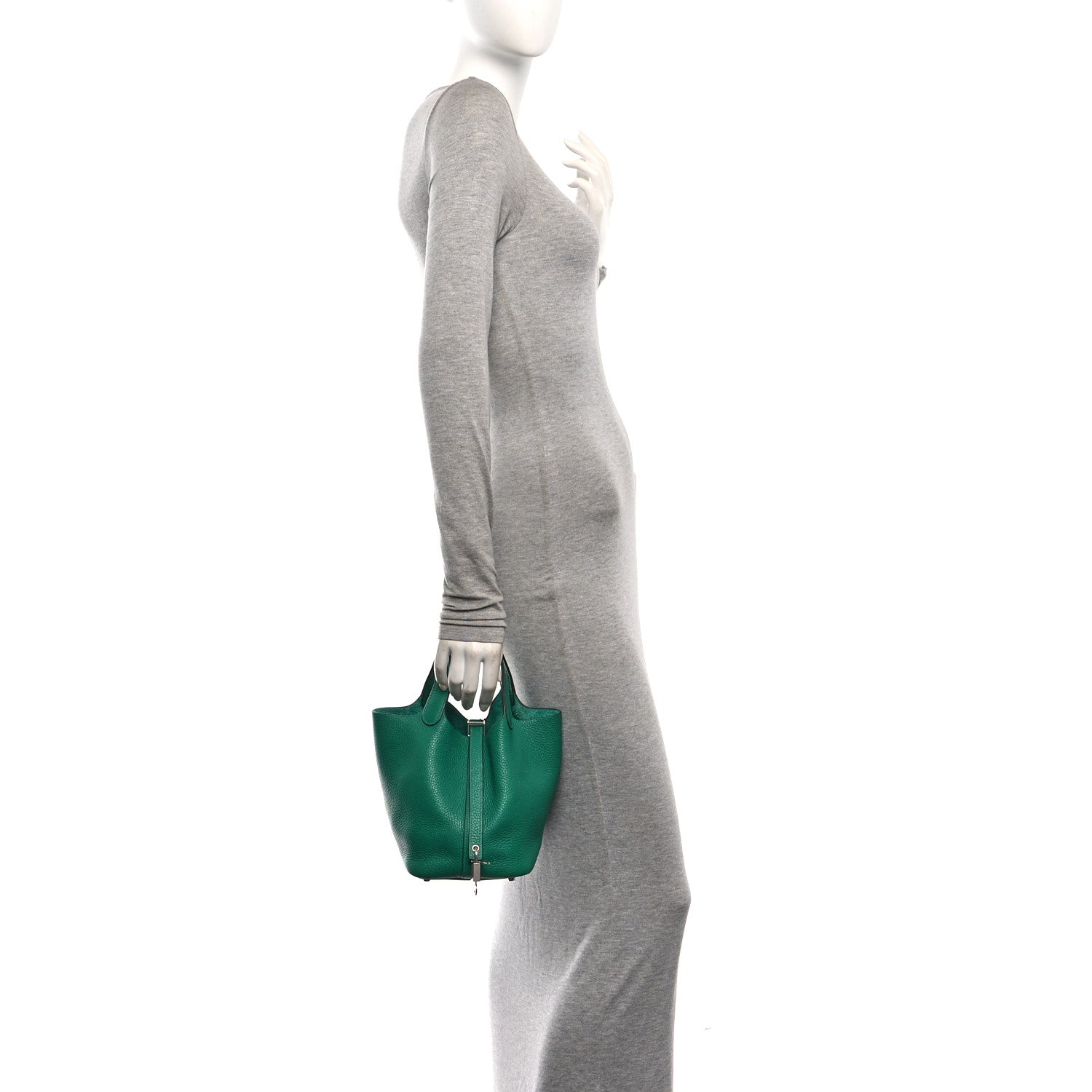 Hermes Taurillon Clemence Picotin Lock 18 PM Vert Jade 2 of 10