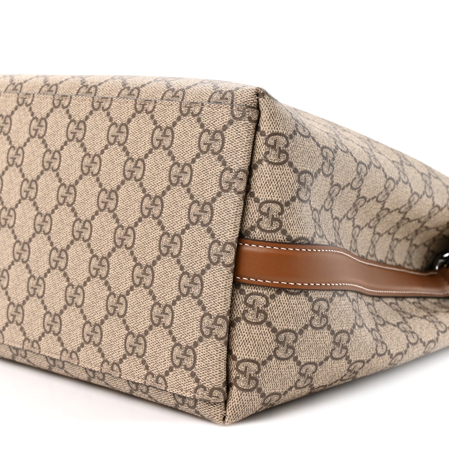 GG Supreme Monogram Medium Emblem Bucket Bag Beige Brown