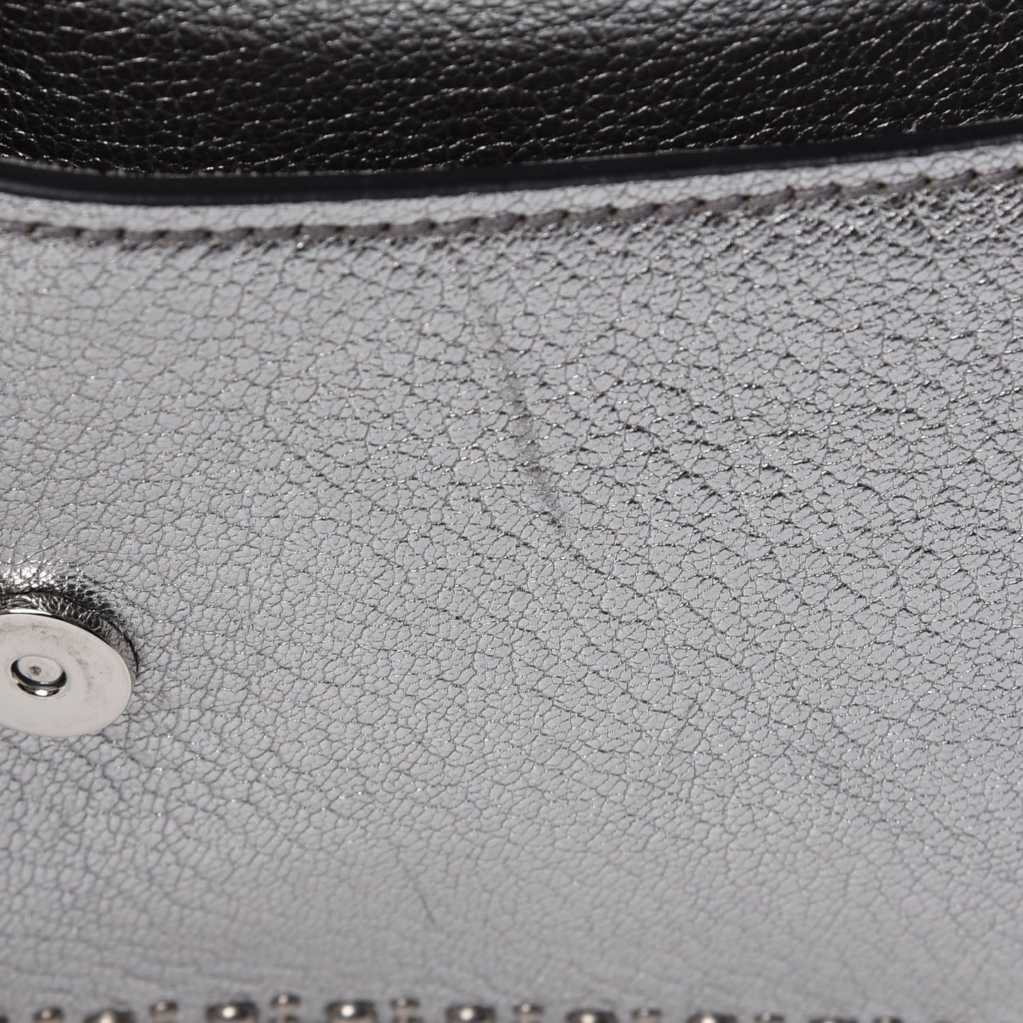 Goatskin Madras Soft Calfskin Crystal Embellished Dahlia Shoulder Bag Chrome