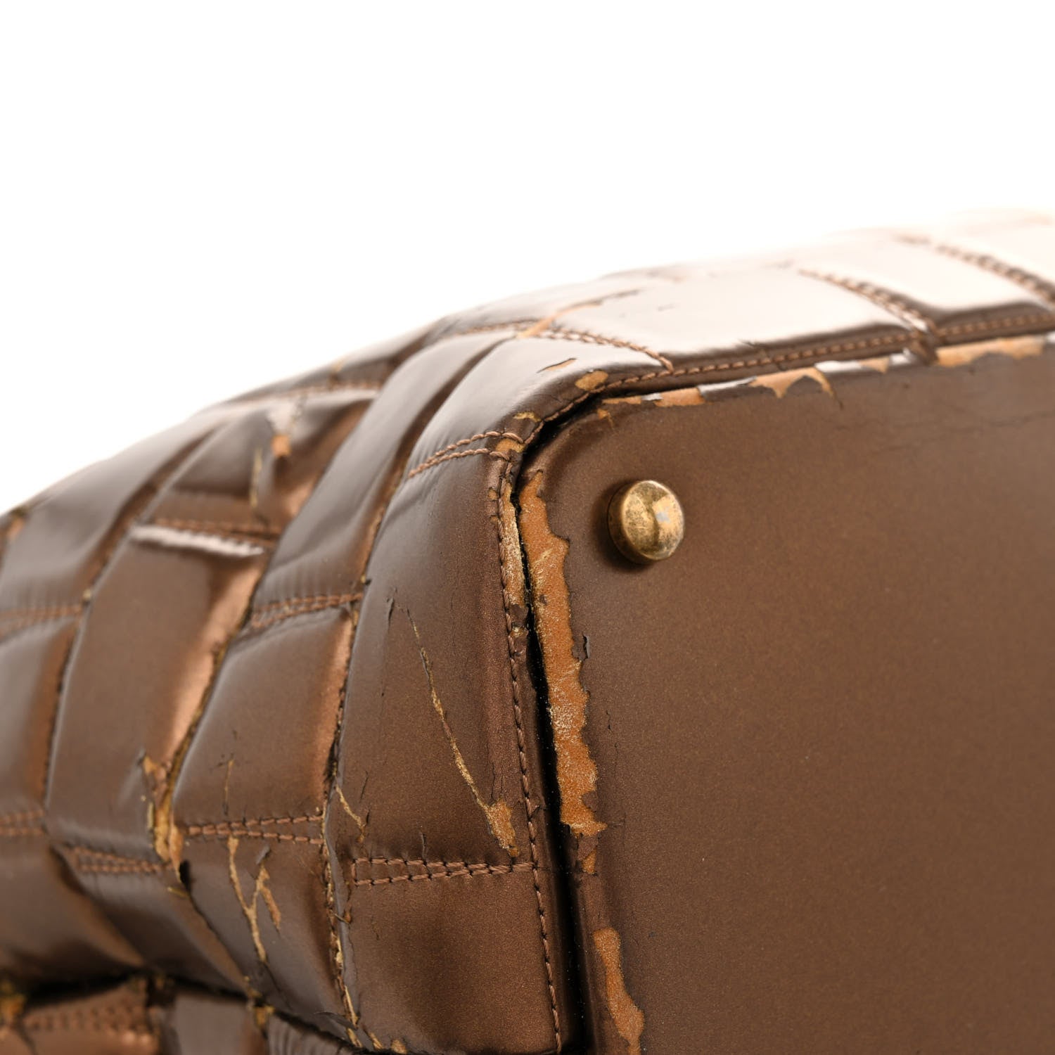 Chanel Vinyl Quilted Large Frozen Tote Bronze 11 of 23