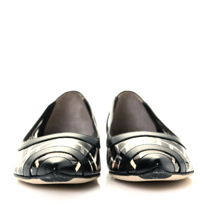 Fendi PVC Calfskin FF Colibri Ballerina Flats 37.5 Black 2 of 8