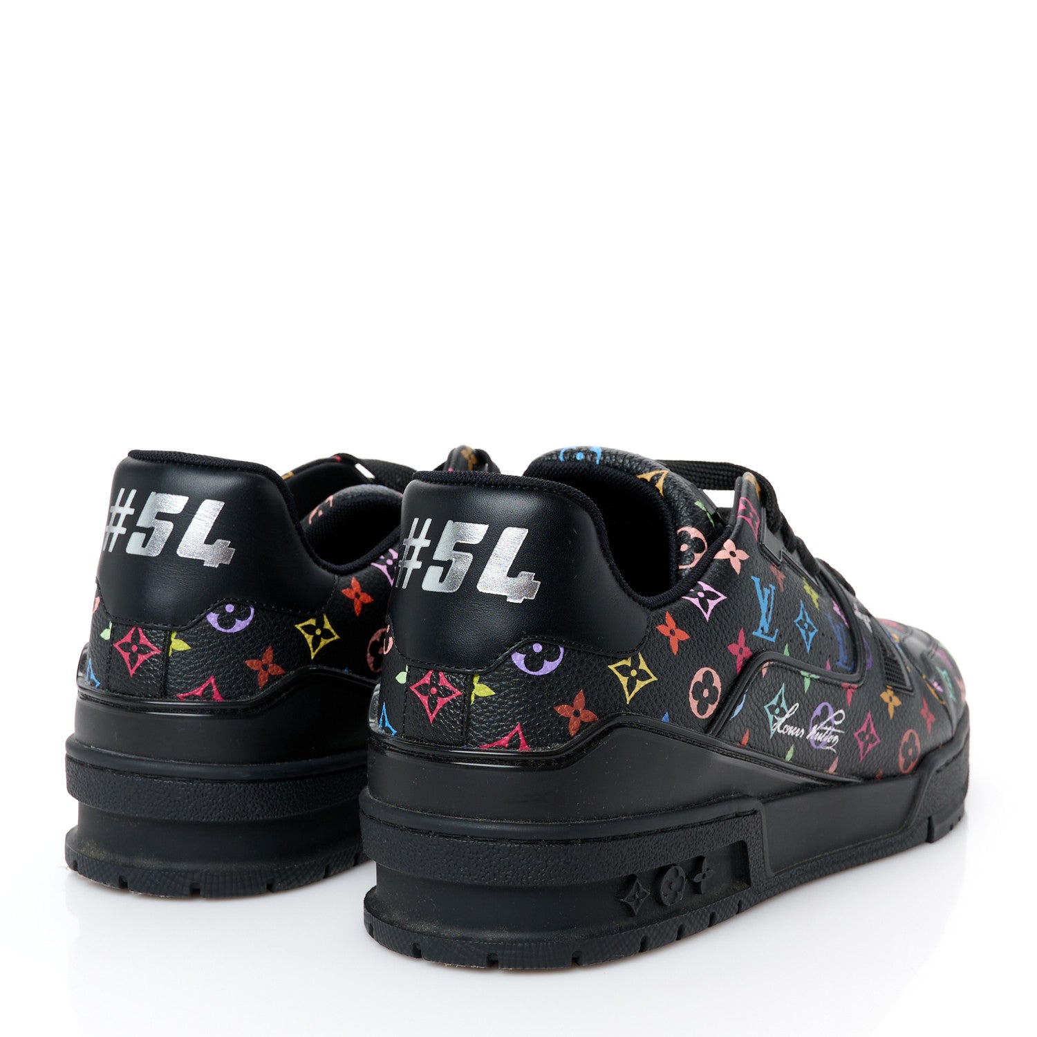Louis Vuitton LV X TM Calfskin Monogram Multicolor Womens LV Trainer Sneakers 40 Black 5 of 10