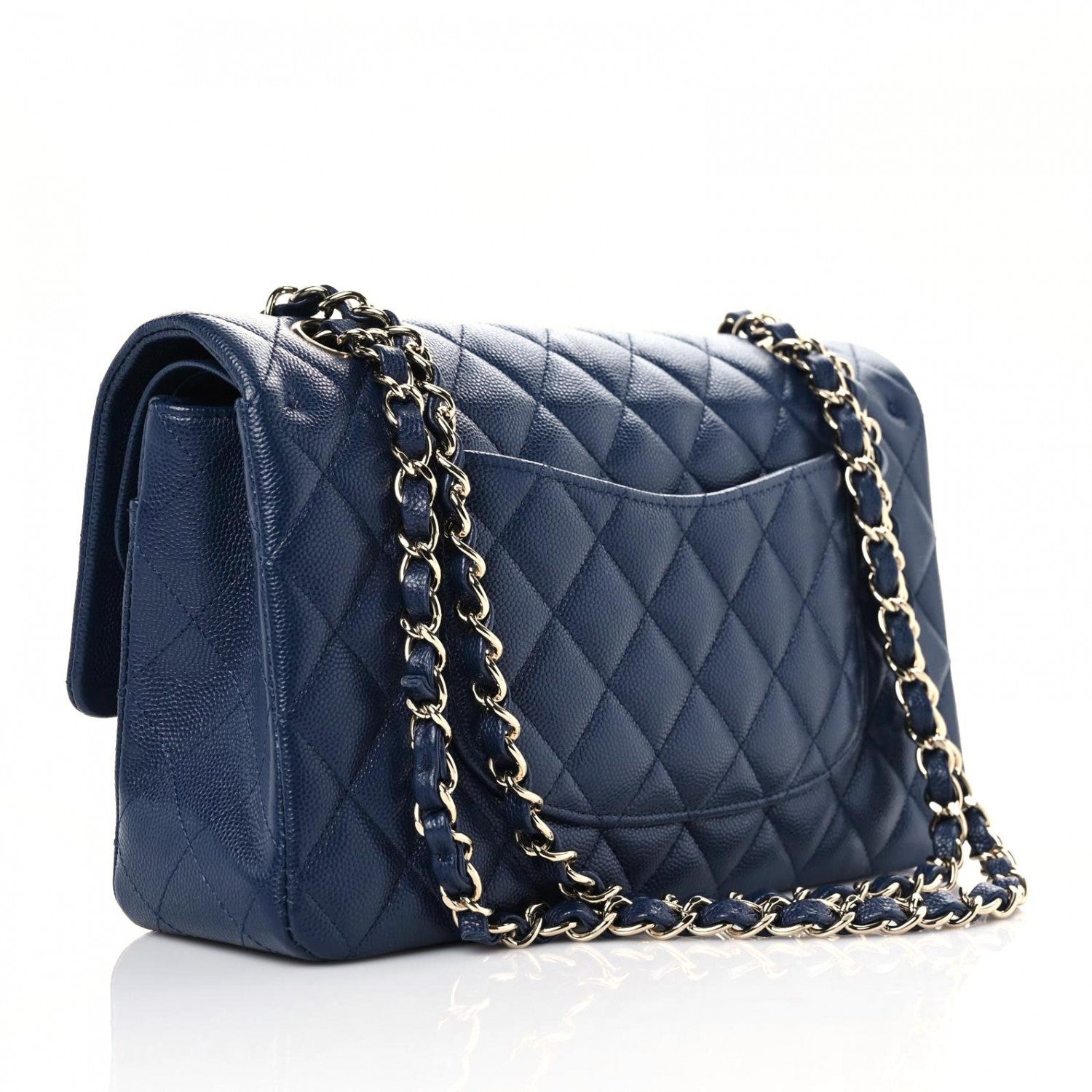 Chanel Caviar Quilted Medium Double Flap Navy 3 of 10