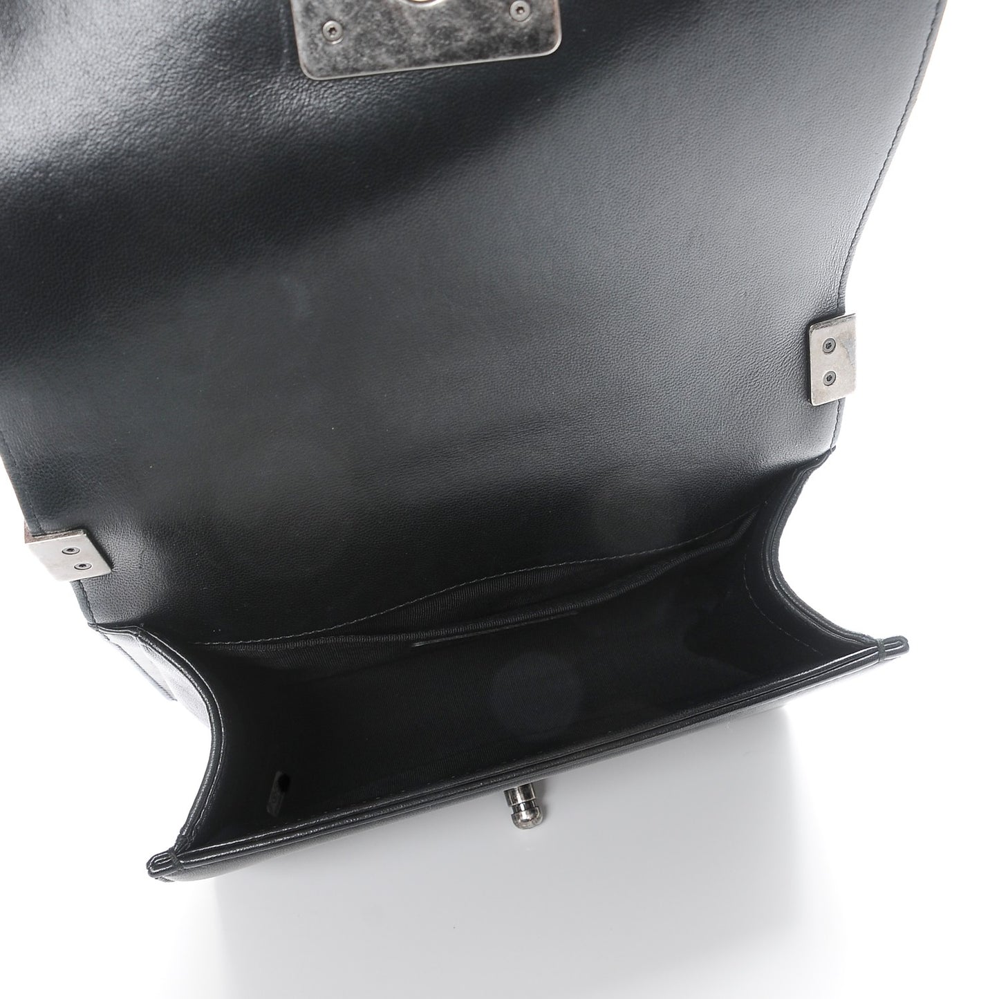 Lambskin Quilted Small Boy Flap Black