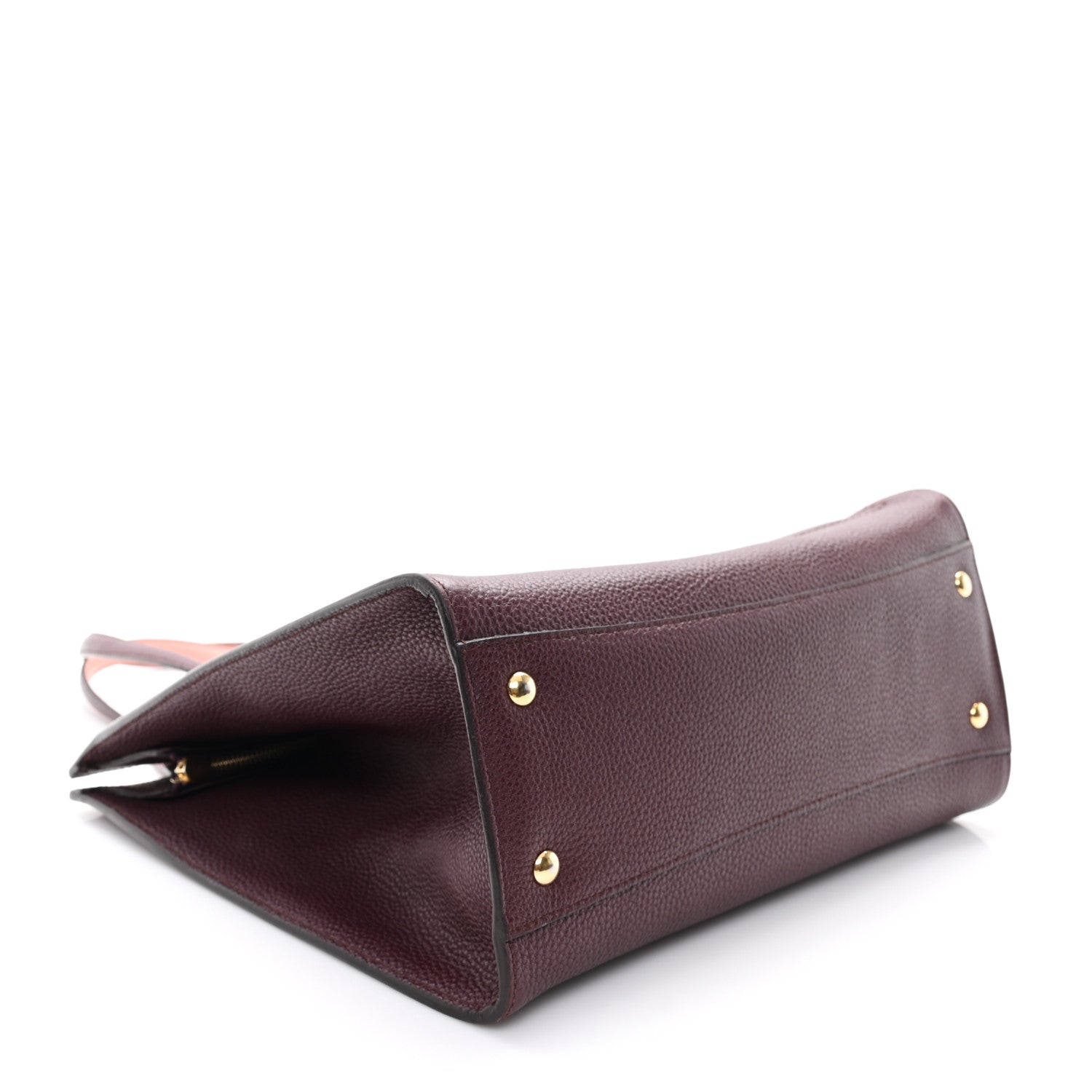 Salvatore Ferragamo Hammered Calfskin Double Handle Medium Amy Tote Burgundy 4 of 11