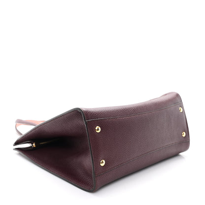 Salvatore Ferragamo Hammered Calfskin Double Handle Medium Amy Tote Burgundy 4 of 11