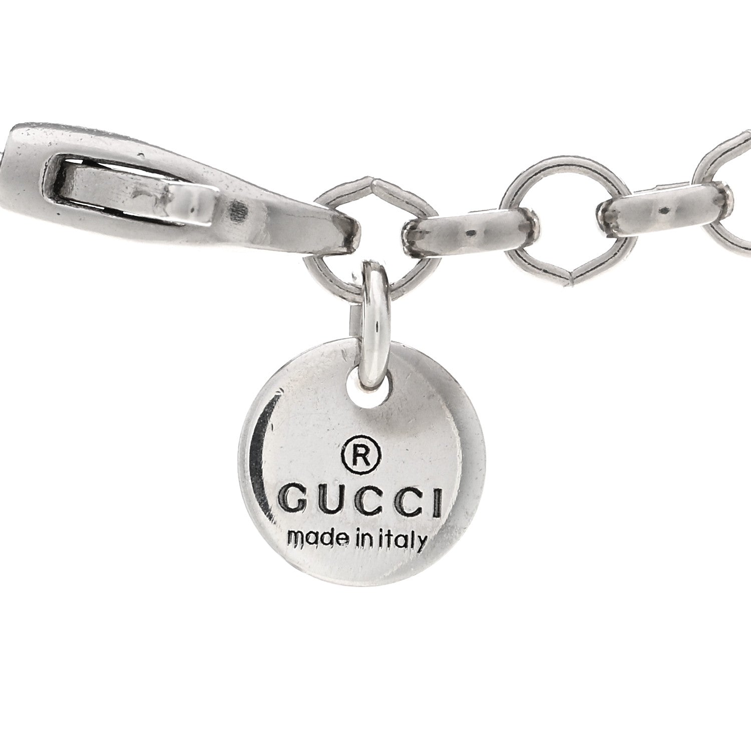 Gucci Sterling Silver Small Textured Interlocking G Pendant Necklace 4 of 4