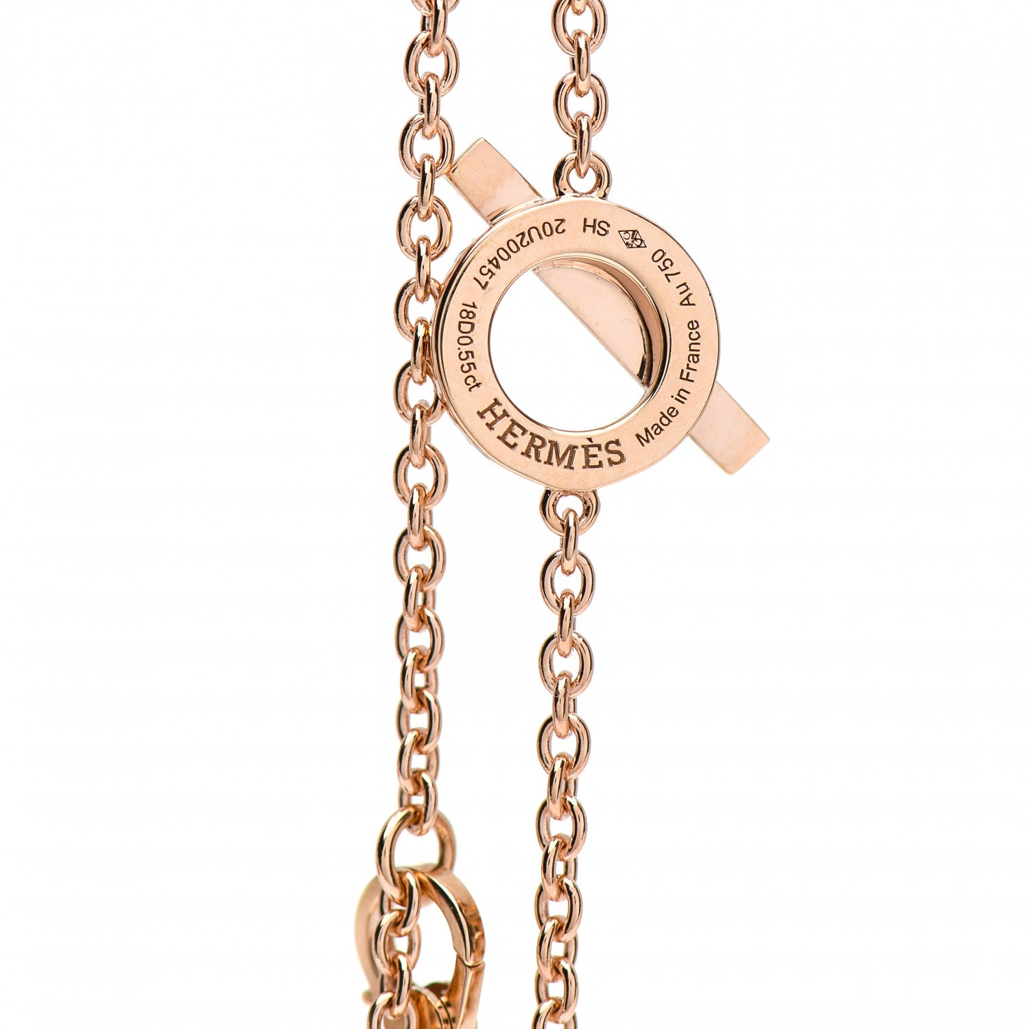 Hermes 18K Rose Gold Diamond Finesse Bracelet SH 3 of 4