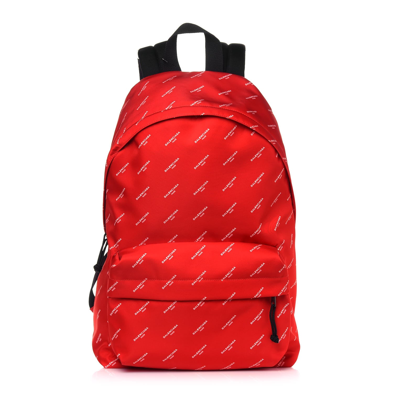 Balenciaga Twill Nylon Allover Logo Print Explorer Backpack Rouge Vermillion White 1 of 11
