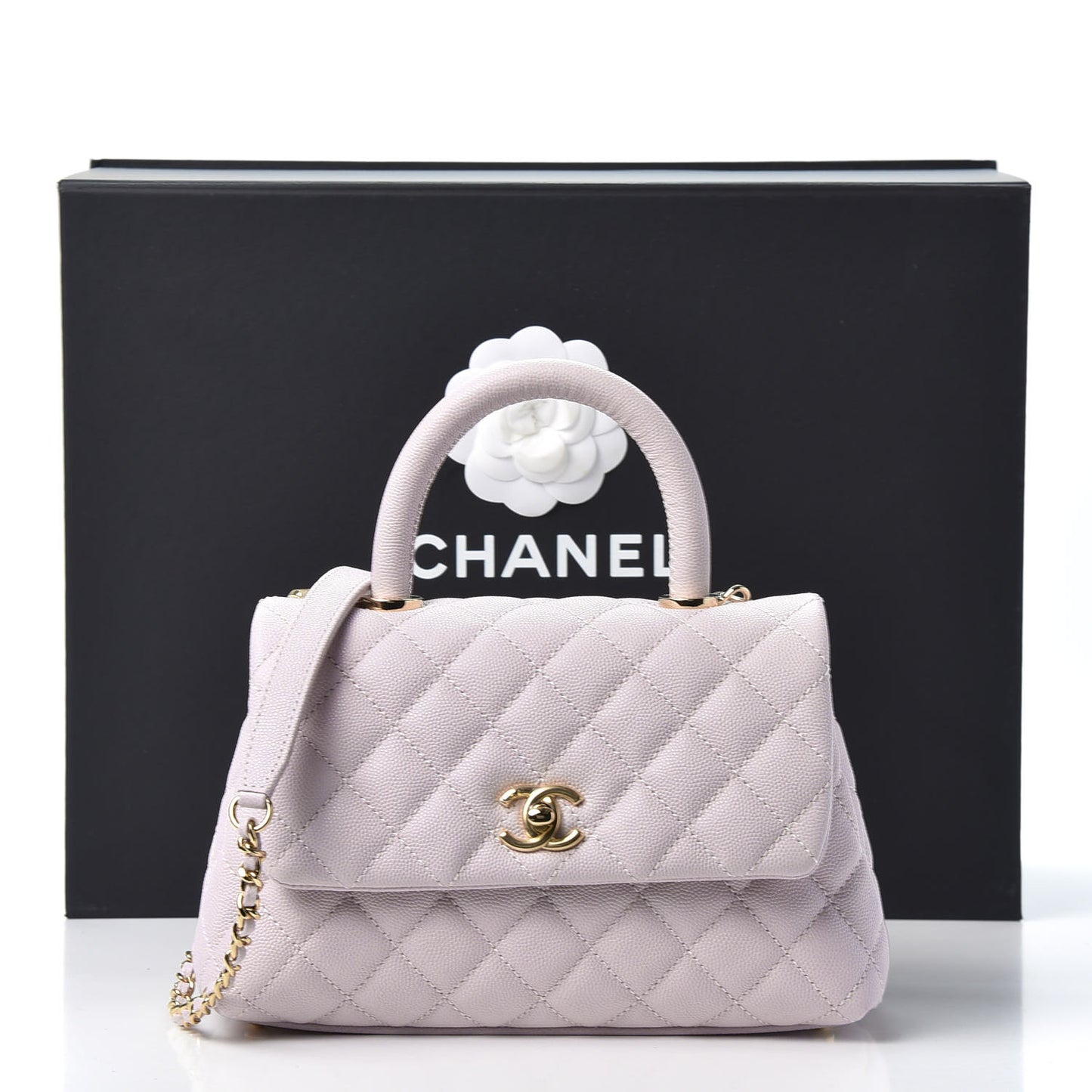 Caviar Quilted Mini Coco Handle Flap Lilas Lilac