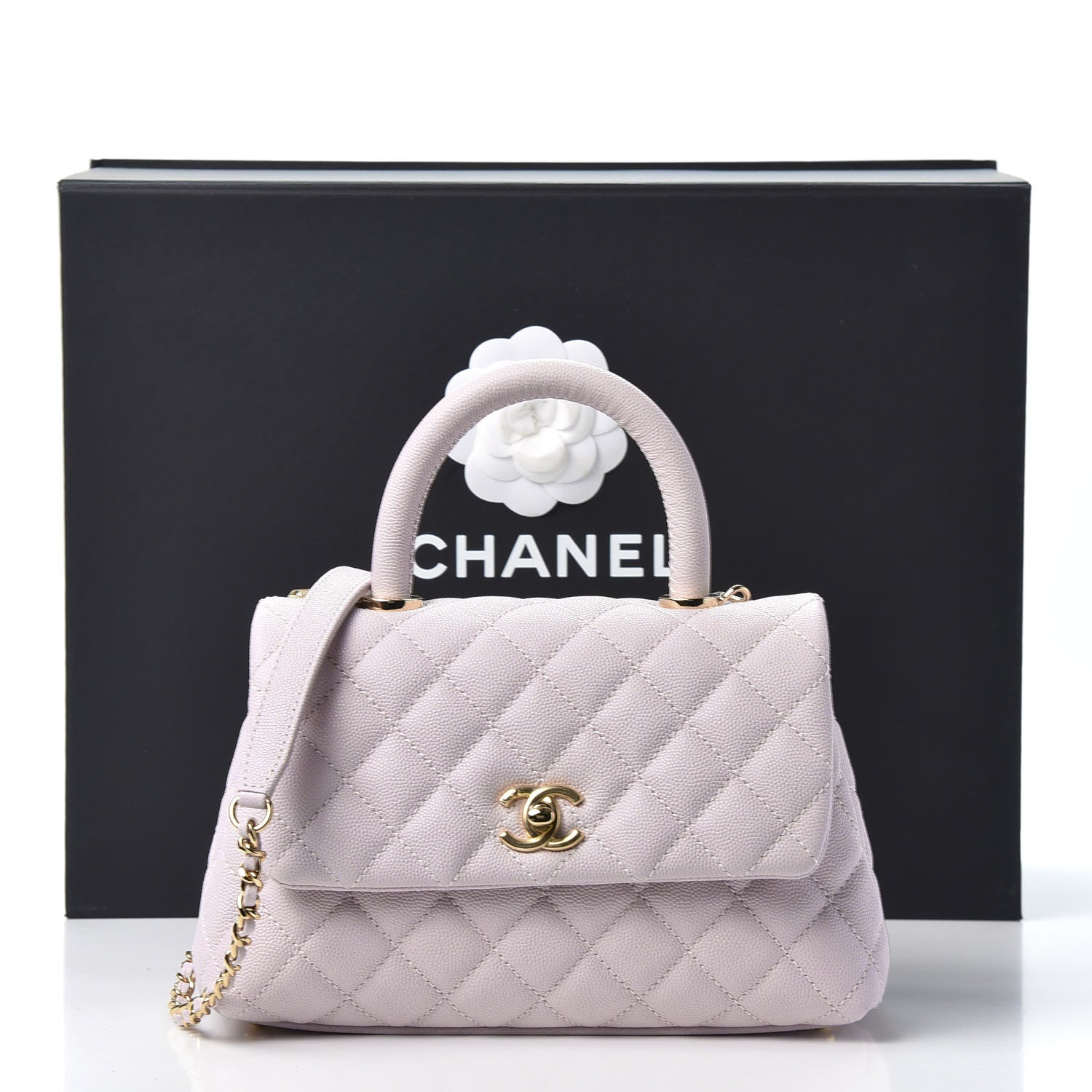 Chanel Caviar Quilted Mini Coco Handle Flap Lilas Lilac 10 of 10