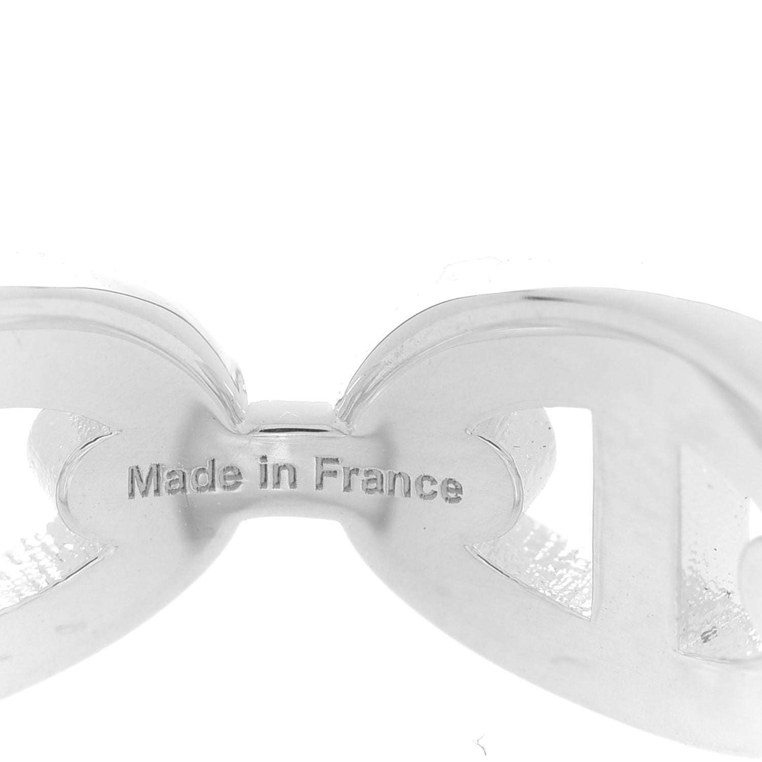 Hermes Sterling Silver PM Chaine d'Ancre Enchainee Band Ring 53 6.5 5 of 9