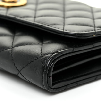 Versace Lambskin Quilted Medusa Wallet On Chain Crossbody Black 6 of 23
