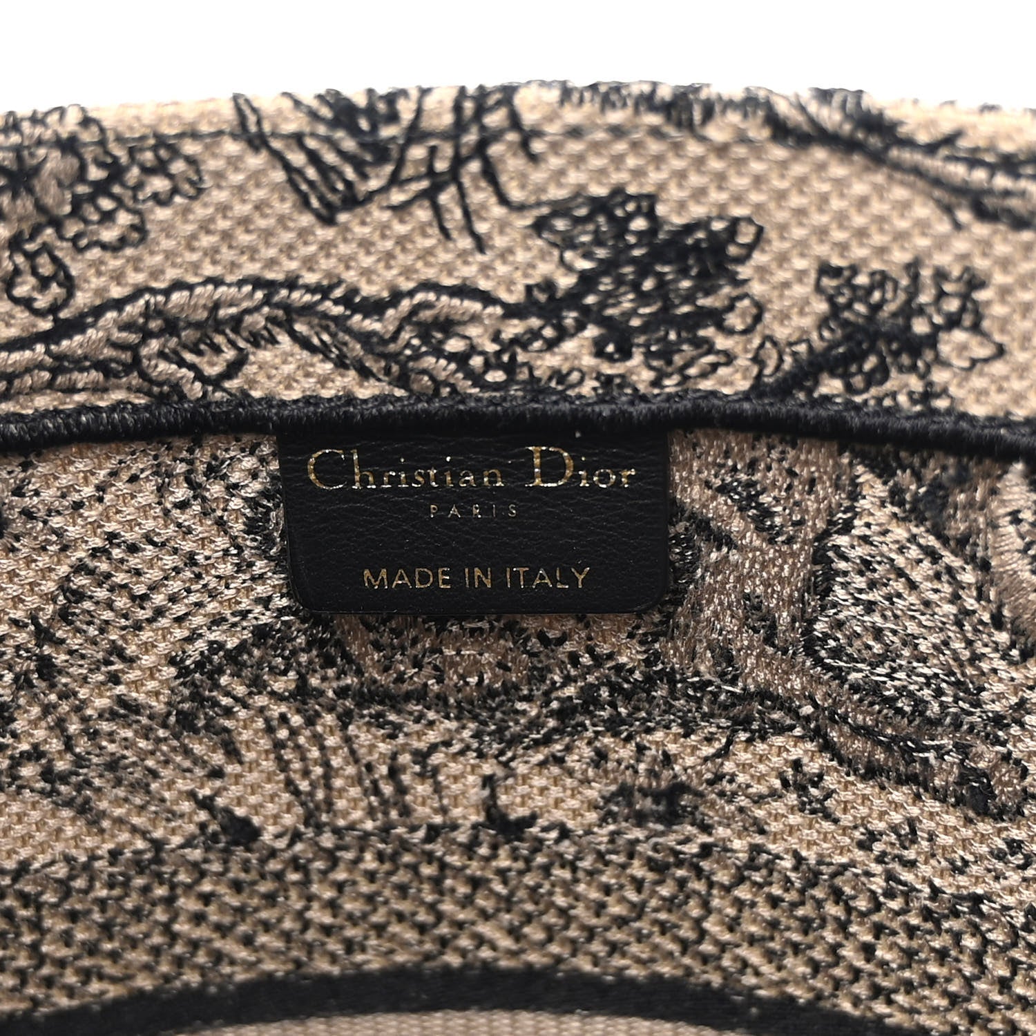 Christian Dior Canvas Embroidered Medium Dioriviera Toile De Jouy Book Tote Black 6 of 9