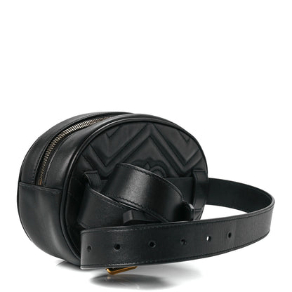 Gucci Calfskin Matelasse GG Marmont Belt Bag 85 34 Black 3 of 14