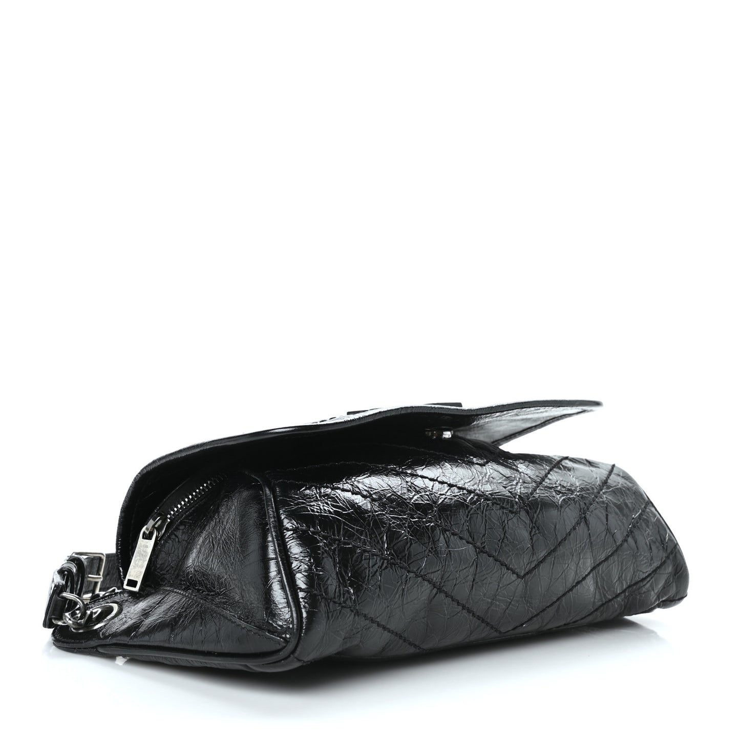 Crinkled Calfskin Matelasse Monogram Niki Body Bag Black
