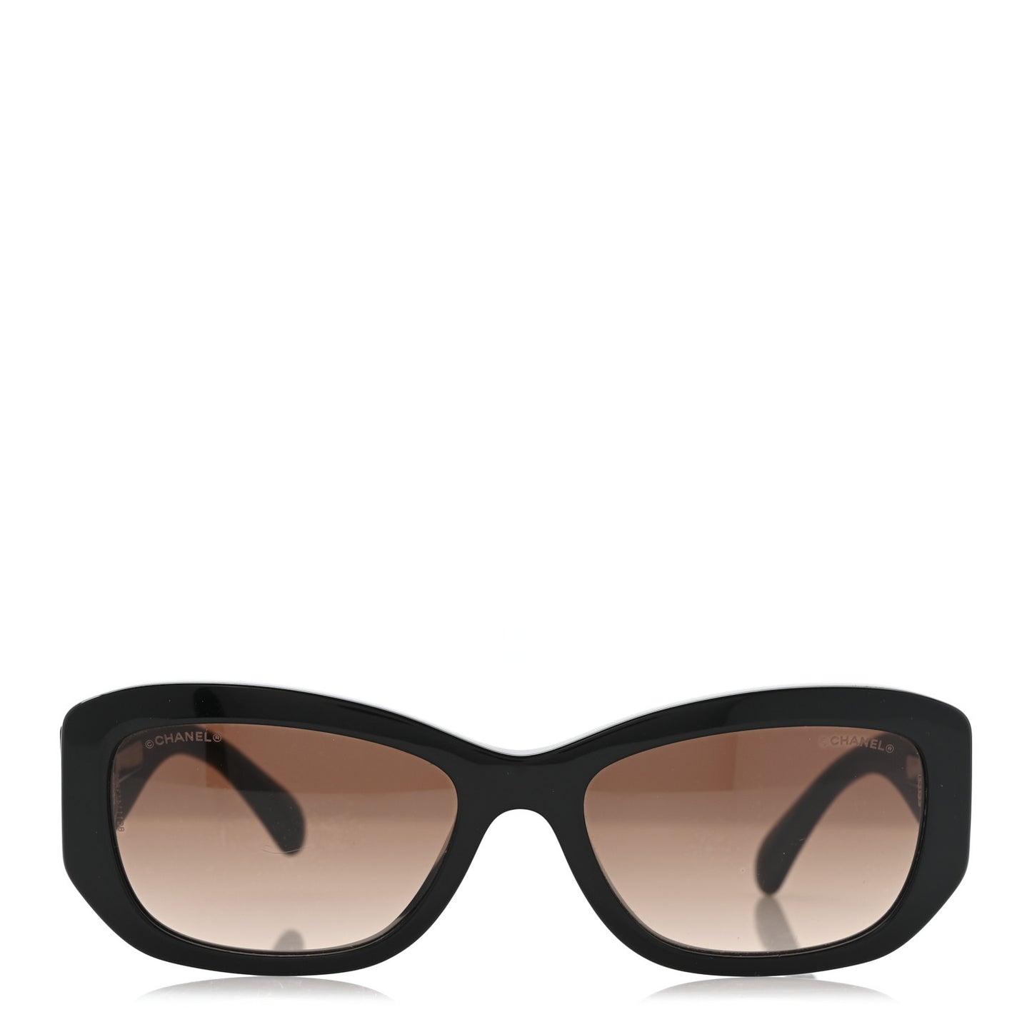 Acetate Rectangle Sunglasses 5493-A Black Brown
