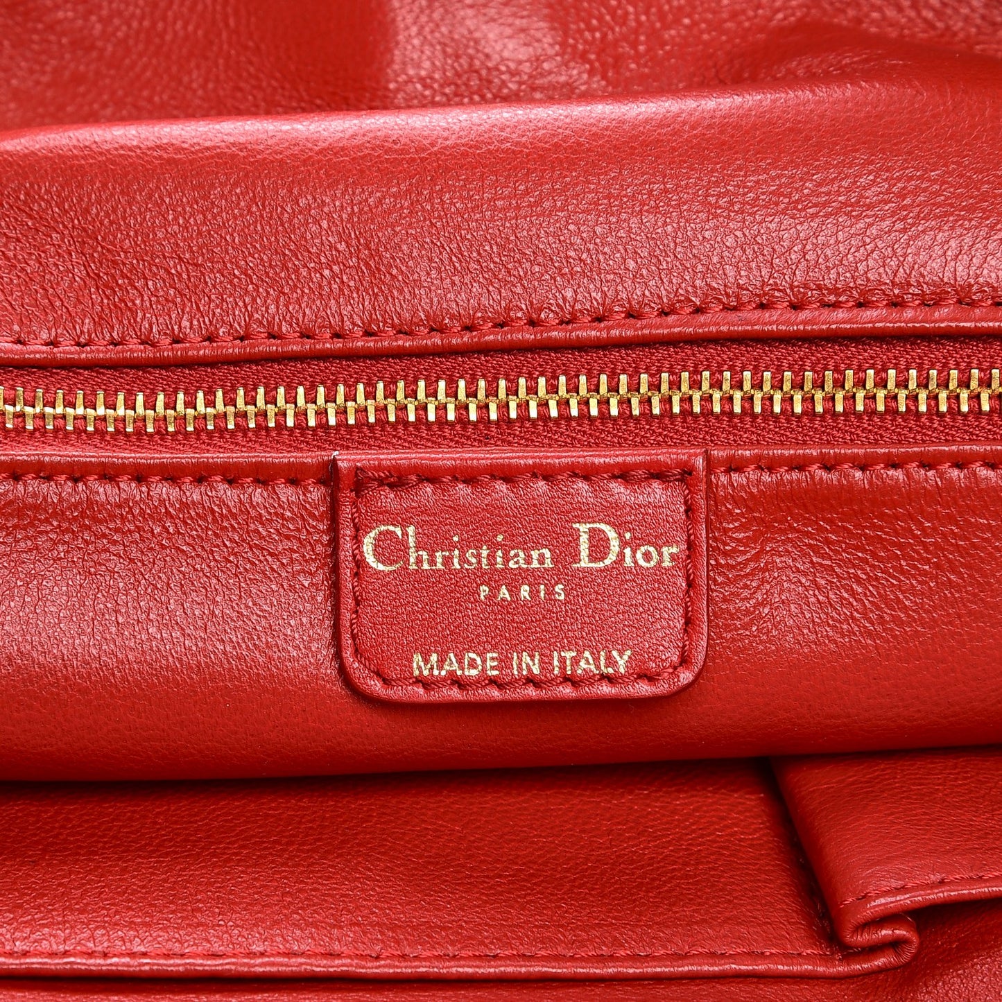 Lambskin Woven Large Dior Soft Tote Rouge Moyen
