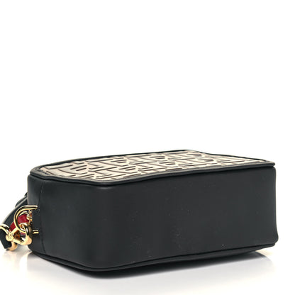 Fendi Vitello Century Bi-Color FF 1974 Embossed Mini Camera Case Maya Black 3 of 8