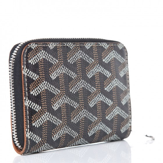 Goyardine Compact Wallet Black Gold