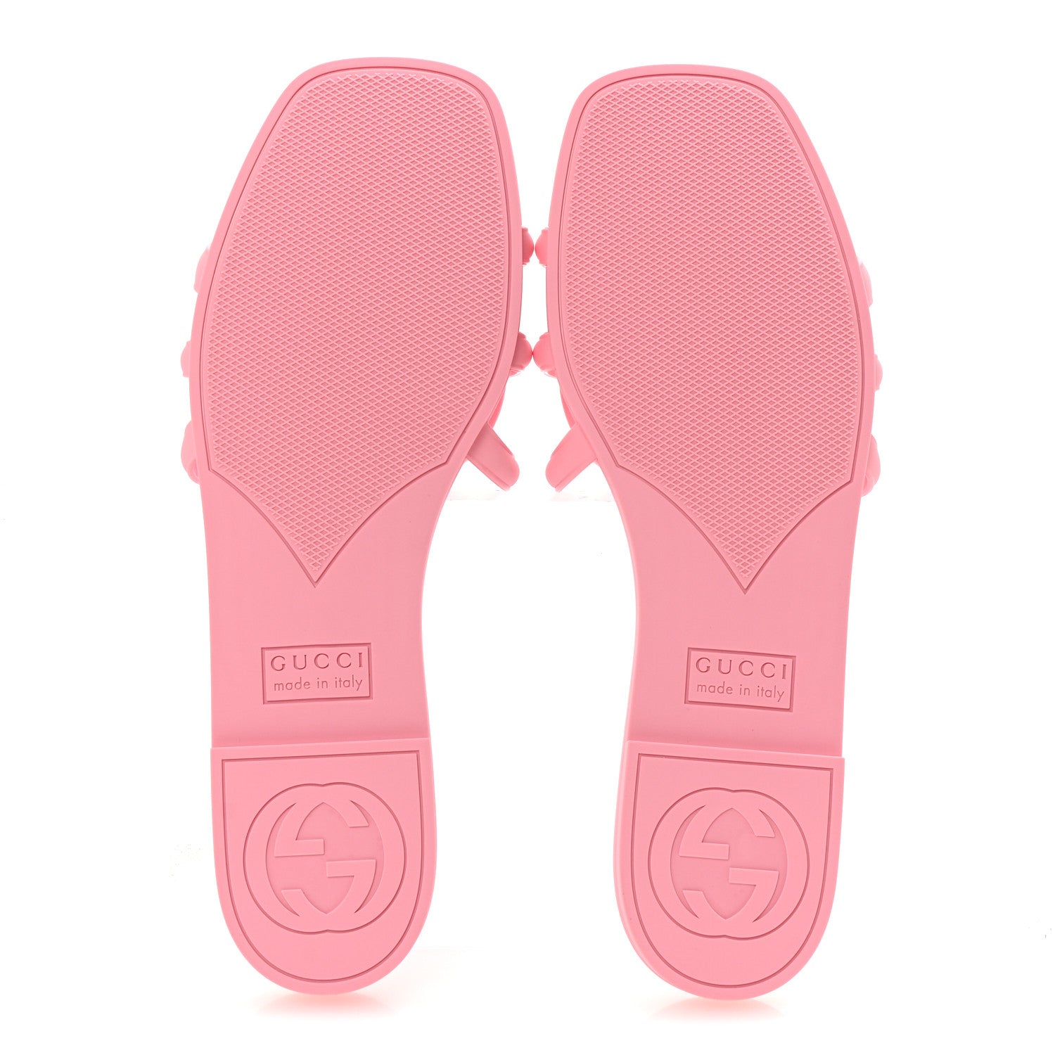 Gucci Rubber Interlocking G Womens Slide Sandals 38 Wild Rose 6 of 9