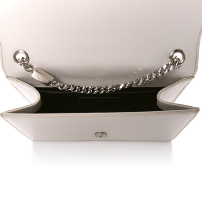 Saint Laurent Grain De Poudre Small Monogram Kate Satchel Optical White 5 of 14