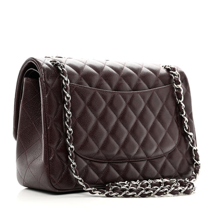 Chanel Caviar Quilted Jumbo Double Flap Burgundy 3 of 10
