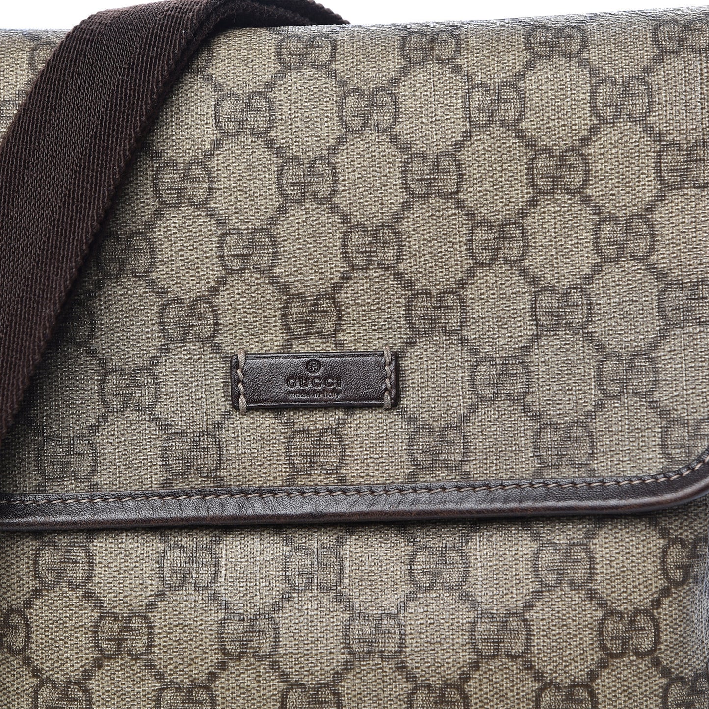 GG Plus Monogram Small Flap Messenger Bag Beige Dark Brown