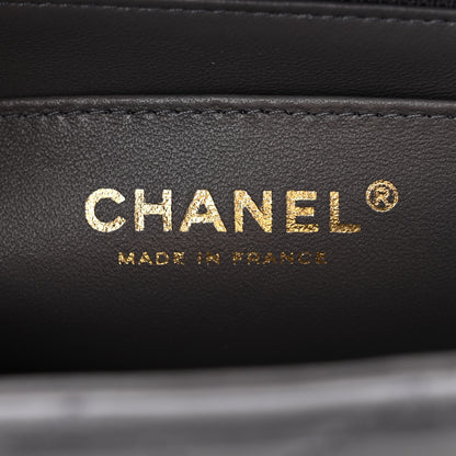Chanel Lambskin Quilted Mini Chain Top Handle Rectangular Flap Grey 6 of 11