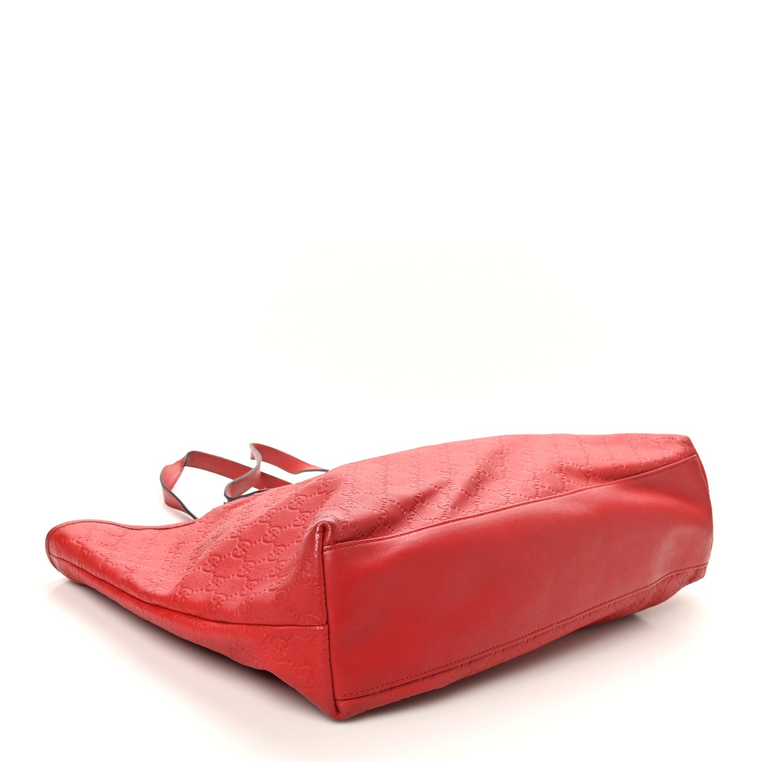 Gucci Guccissima Large Zippered Shopping Tote Red 4 of 10