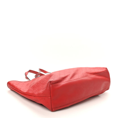 Gucci Guccissima Large Zippered Shopping Tote Red 4 of 10