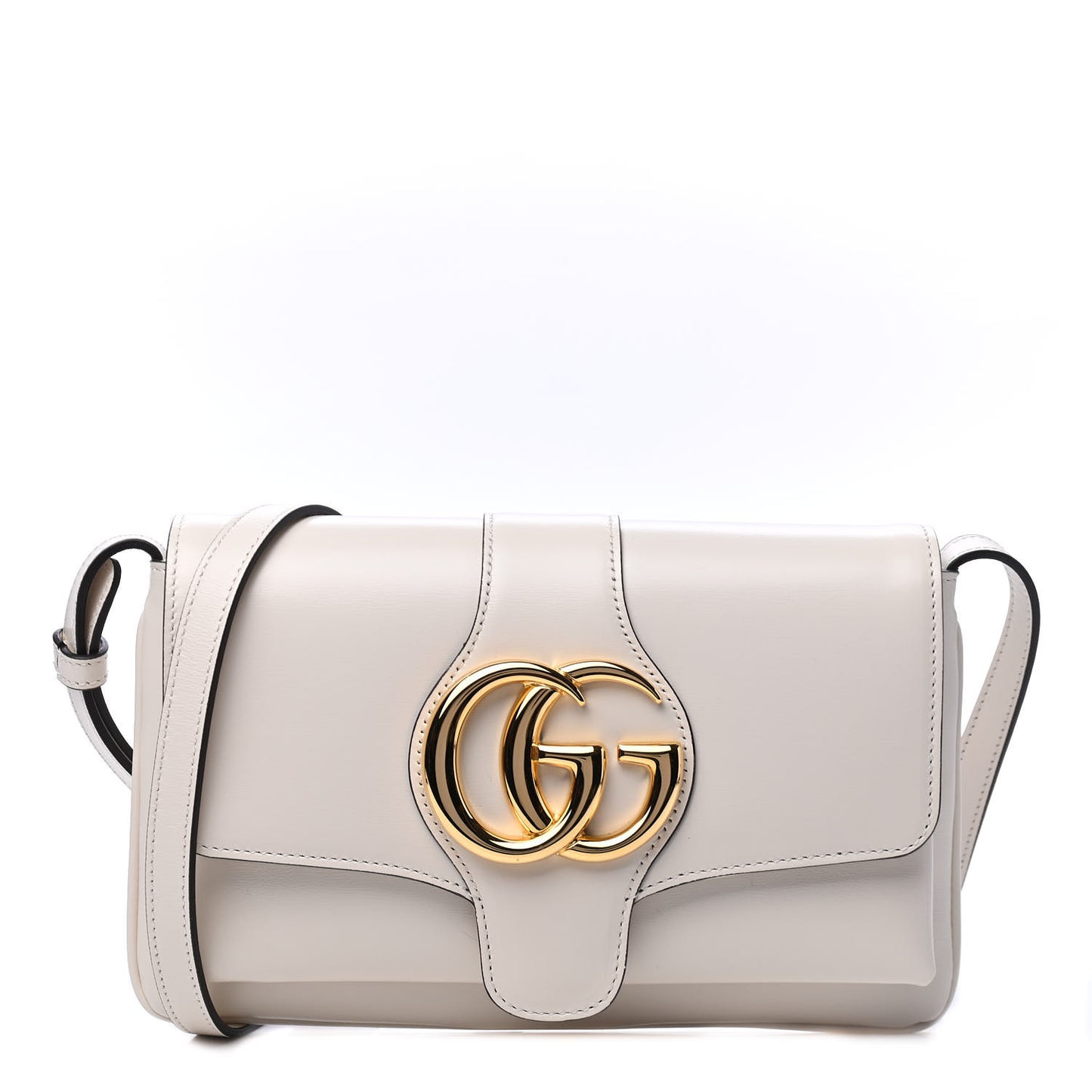 Calfskin Small Arli Flap Shoulder Bag Mystic White