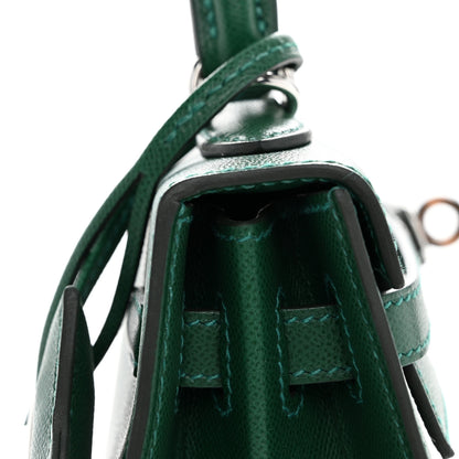 Hermes Madame Calfskin Kelly Sellier 25 Vert Moyen 11 of 12