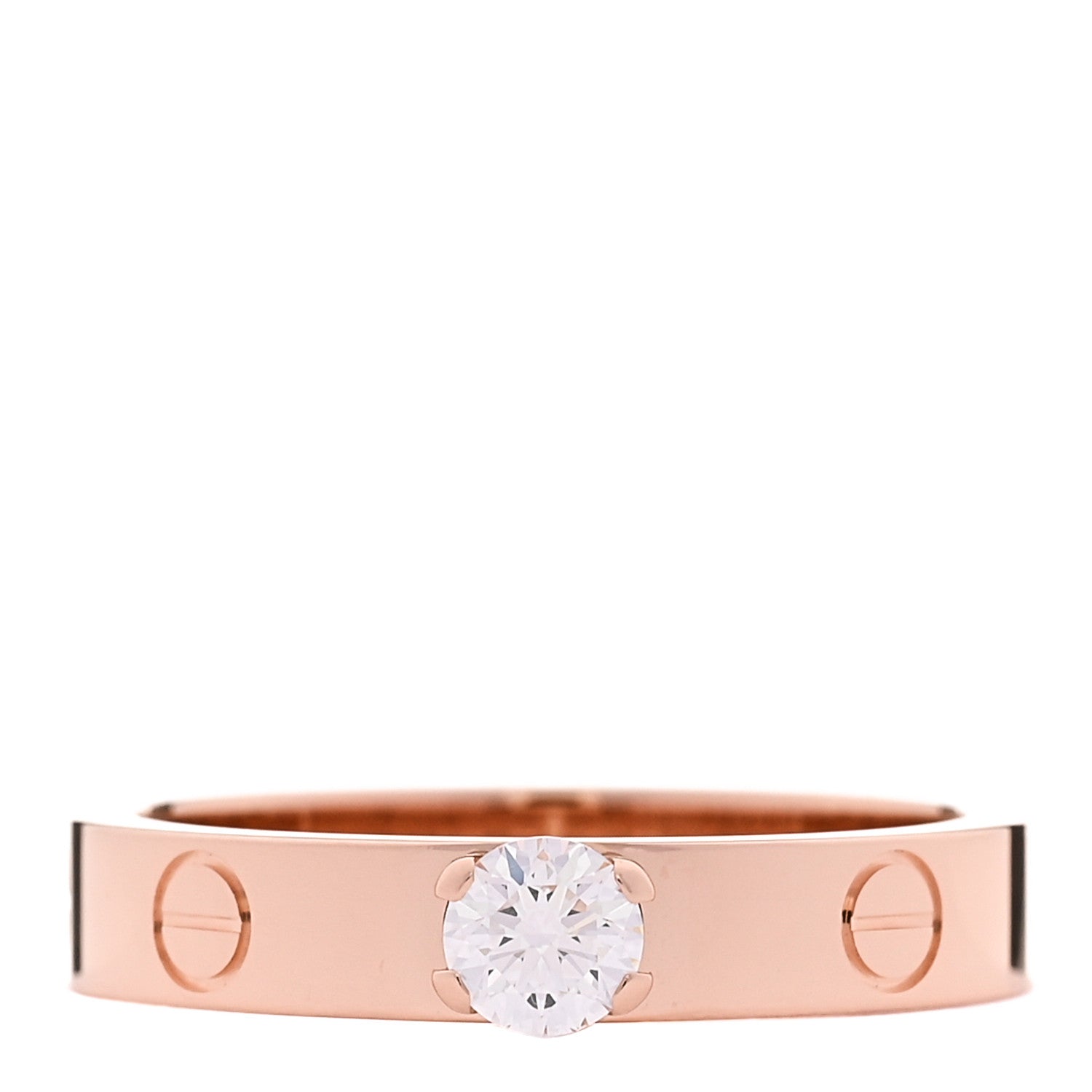 Cartier 18K Pink Gold Diamond .24ct LOVE Solitaire Engagement Ring 53 6.5 1 of 5