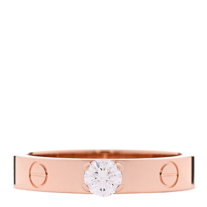 Cartier 18K Pink Gold Diamond .24ct LOVE Solitaire Engagement Ring 53 6.5 1 of 5