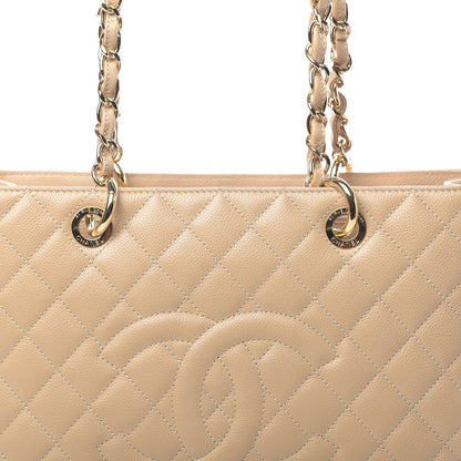Chanel Caviar Quilted Grand Shopping Tote GST Beige 8 of 11